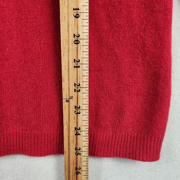 Cashmere by Charter Club Women's Red L/Slv V-Neck  Pullover Sweater - M EUC - Picture 10 of 13